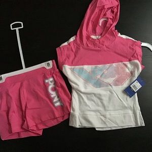 Little Girls Pony Shorts set with hooded top NWT